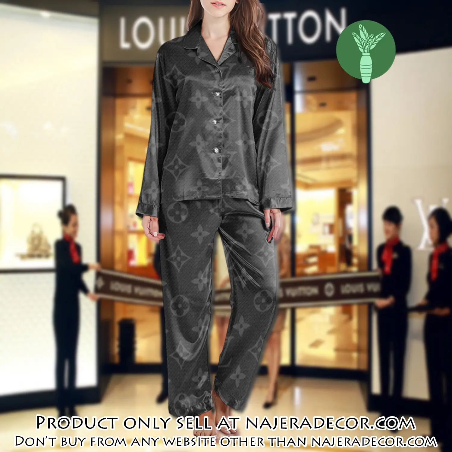 Lv monogram long satin pajama set pjs1001 njr3803282